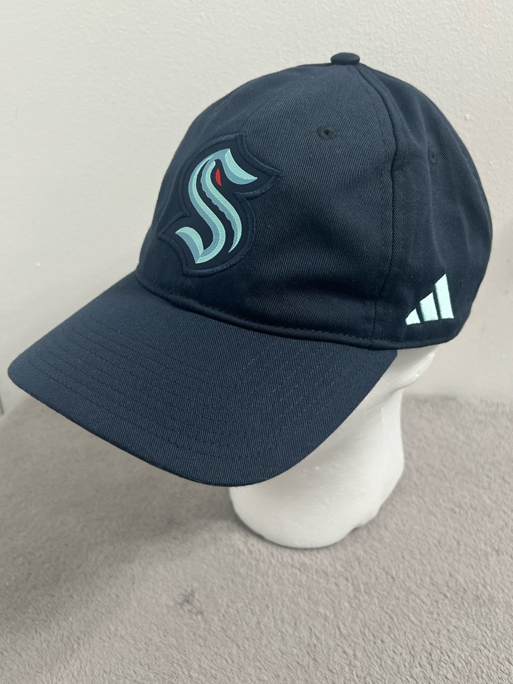 Adidas Men's Navy NHL Seattle Kraken Hockey Adjustable Logo Cap
